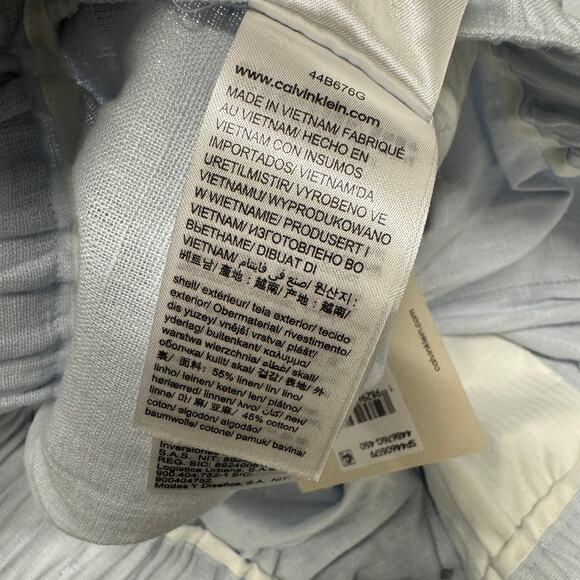 Calvin Klein Pants Womens Large Pale Blue Wide Leg High Rise COMFY Coastal NEW - Picture 10 of 14